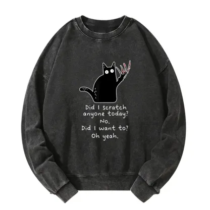 Tokyo-Tiger Cats With Sharp Claws Washed Sweatshirt