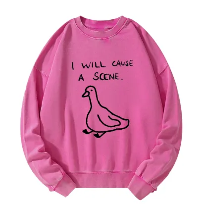 Tokyo-Tiger Stupid Goose Funny Japan Retro Washed Sweatshirt