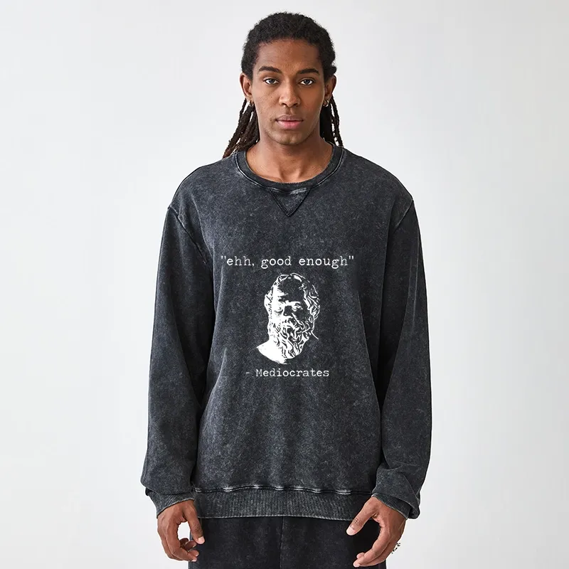 Tokyo-Tiger Mediocrates Meme Washed Terry Sweatshirt