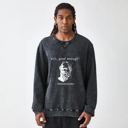 Tokyo-Tiger Mediocrates Meme Washed Terry Sweatshirt