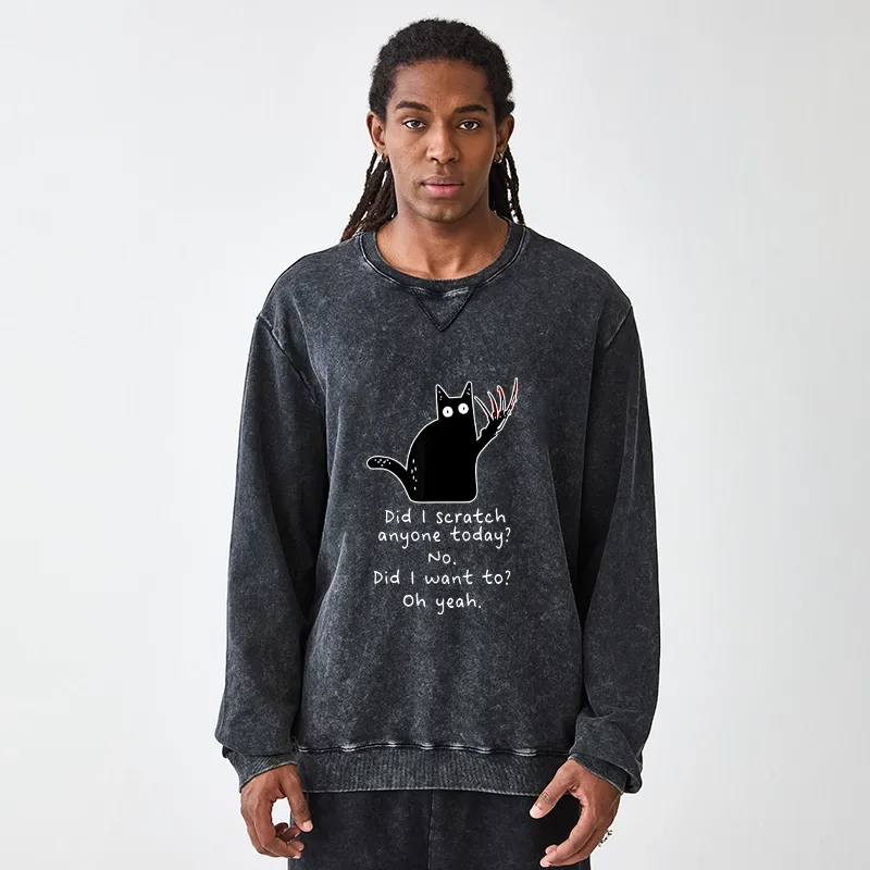 Tokyo-Tiger Cats With Sharp Claws Washed Terry Sweatshirt