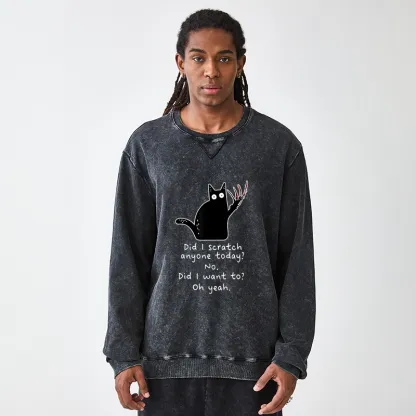 Tokyo-Tiger Cats With Sharp Claws Washed Terry Sweatshirt