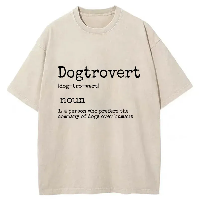 Tokyo-Tiger Dogtrovert Funny Washed T-Shirt