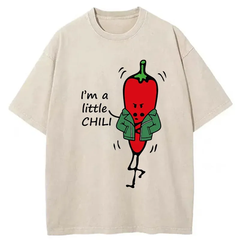 Tokyo-Tiger Little Chili Funny Washed T-Shirt