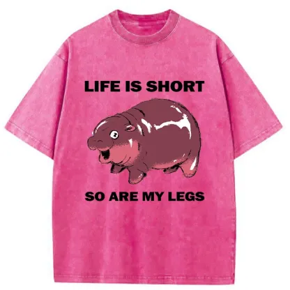 Tokyo-Tiger Short Legs Short Life Washed T-Shirt