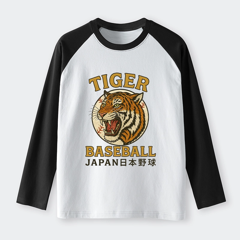 Tokyo-Tiger Osaka Japan Baseball Team Raglan Long Sleeve T-shirt