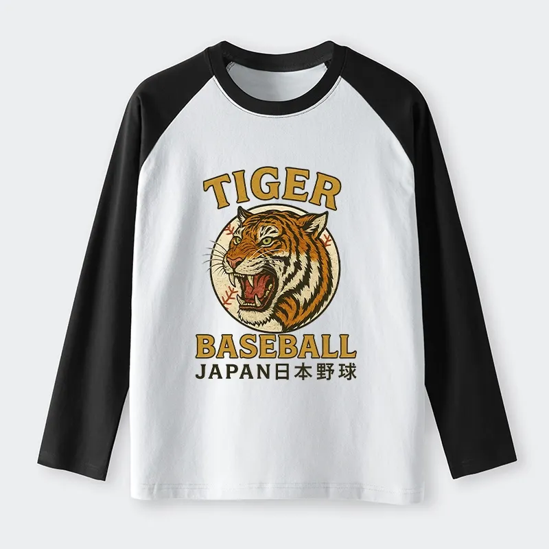 Tokyo-Tiger Osaka Japan Baseball Team Raglan Long Sleeve T-shirt