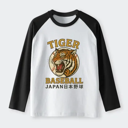 Tokyo-Tiger Osaka Japan Baseball Team Raglan Long Sleeve T-shirt