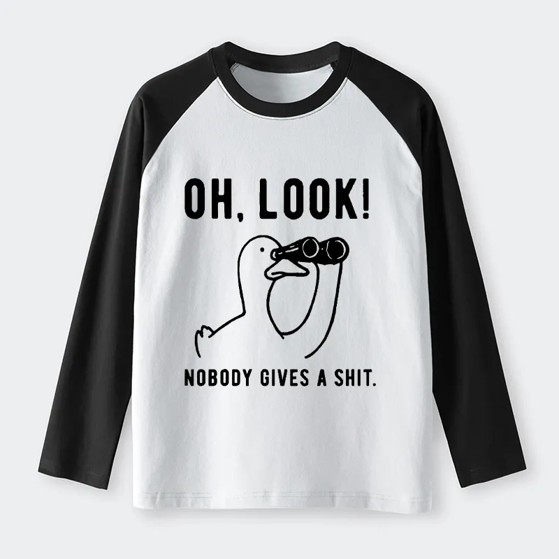 Tokyo-Tiger No One Cares About The Duck Raglan Long Sleeve T-shirt