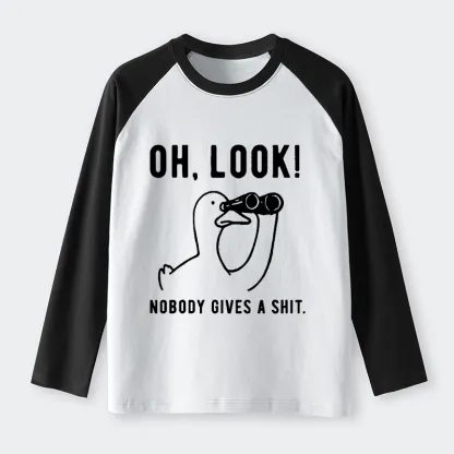 Tokyo-Tiger No One Cares About The Duck Raglan Long Sleeve T-shirt