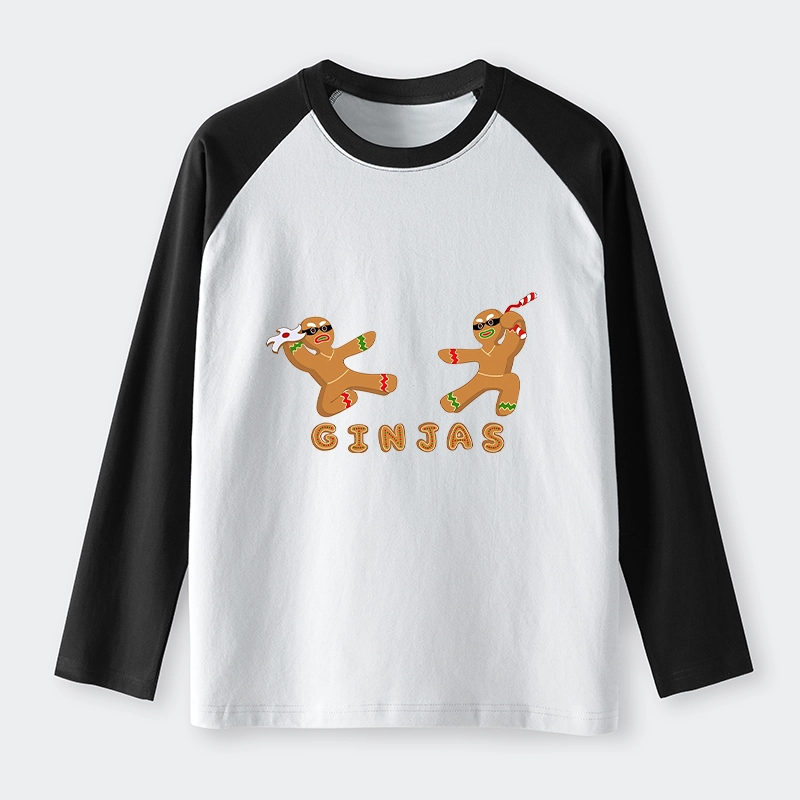 Tokyo-Tiger Gingerbread Ninja Raglan Long Sleeve T-shirt