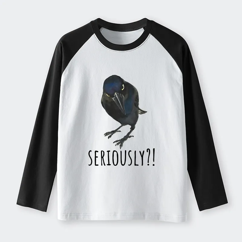 Tokyo-Tiger Raven's Question Raglan Long Sleeve T-shirt