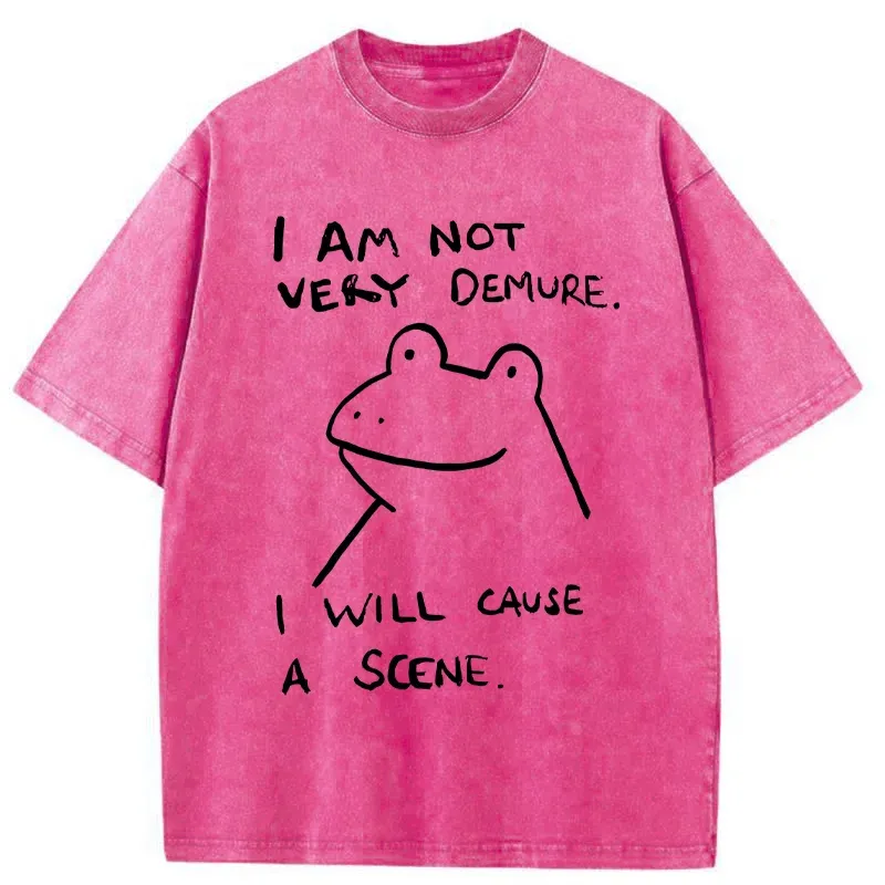 Tokyo-Tiger Humorous Frog Washed T-Shirt Sale