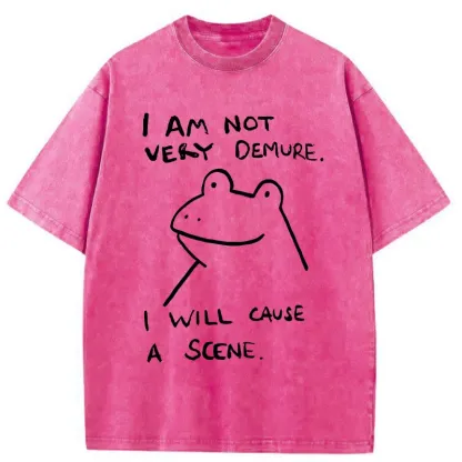 Tokyo-Tiger Humorous Frog Washed T-Shirt