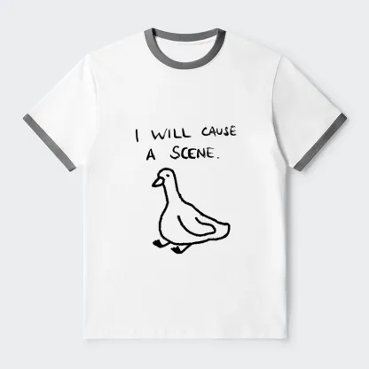 Tokyo-Tiger Stupid Goose Funny Japan Retro Trim T-Shirt