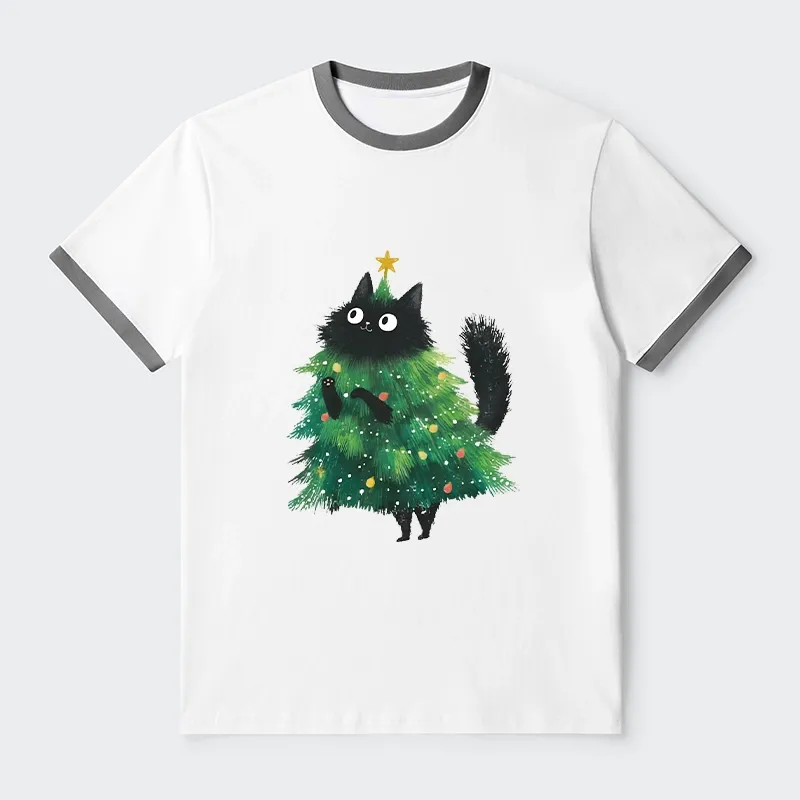 Tokyo-Tiger Christmas Tree Cat Japan Trim T-Shirt