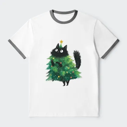 Tokyo-Tiger Christmas Tree Cat Japan Trim T-Shirt