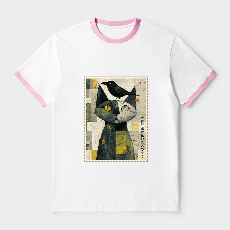 Tokyo-Tiger The Cat And The Crow Are Planning To Rule The World Trim T-Shirt