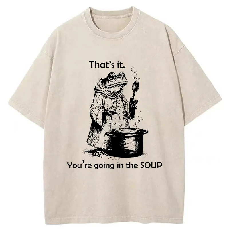 Tokyo-Tiger frog Is Making Soup Washed T-Shirt