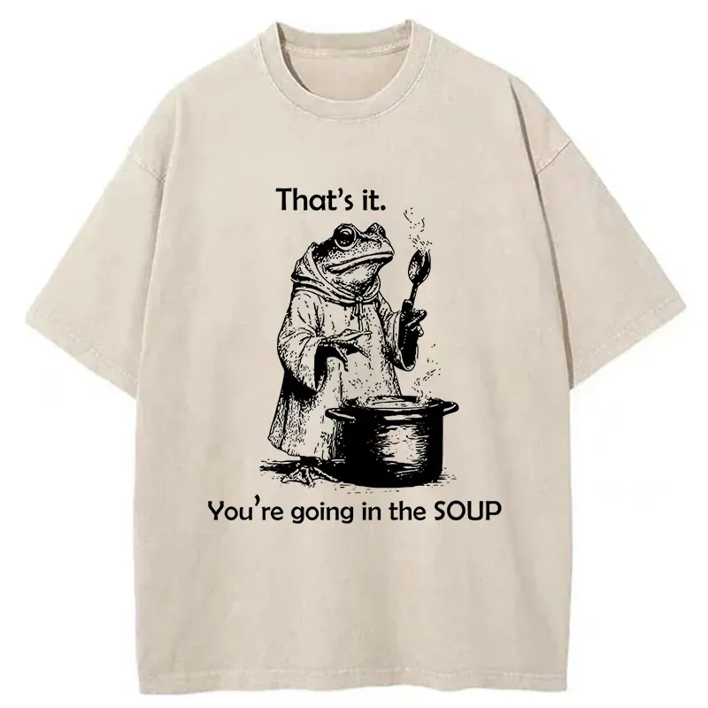Tokyo-Tiger frog Is Making Soup Washed T-Shirt