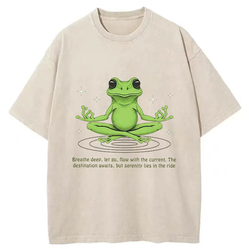 Tokyo-Tiger Zen Frog Japan Washed T-Shirt