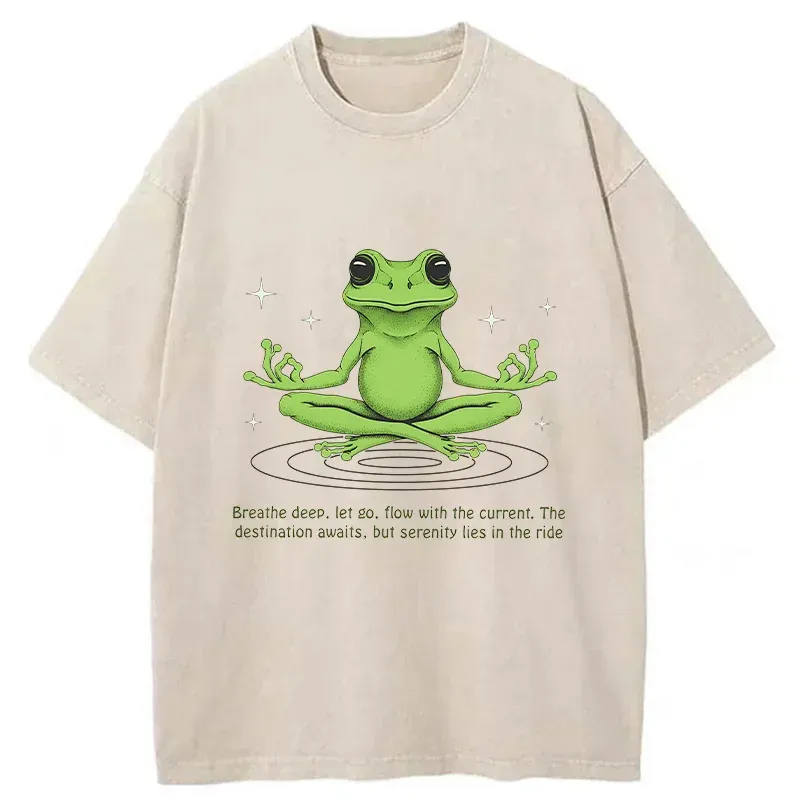 Tokyo-Tiger Zen Frog Japan Washed T-Shirt