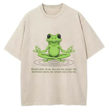 Tokyo-Tiger Zen Frog Japan Washed T-Shirt