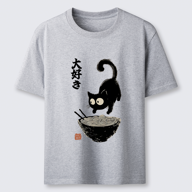 Tokyo-Tiger Retro Cat Eats Delicious Ramen Classic T-Shirt