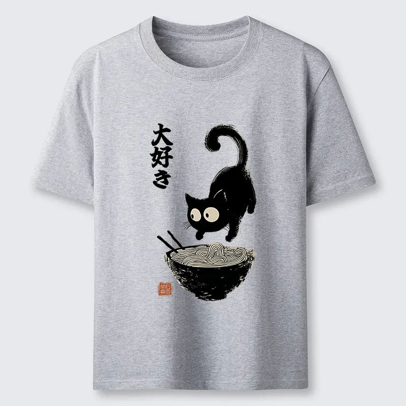 Tokyo-Tiger Retro Cat Eats Delicious Ramen Classic T-Shirt