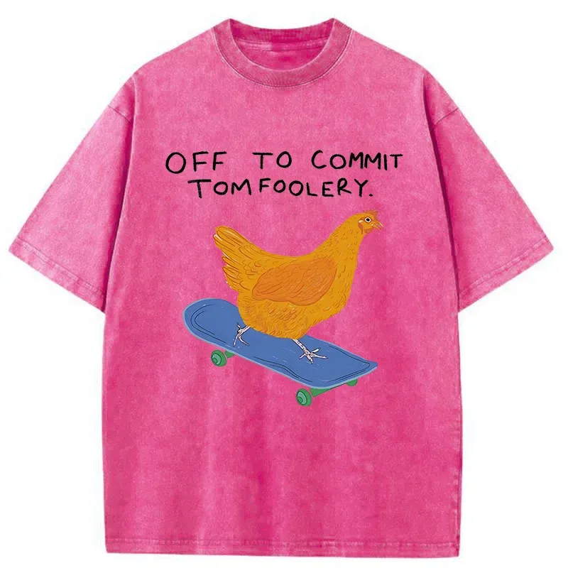 Tokyo-Tiger Chicken Was About To Do Something Bad Washed T-Shirt