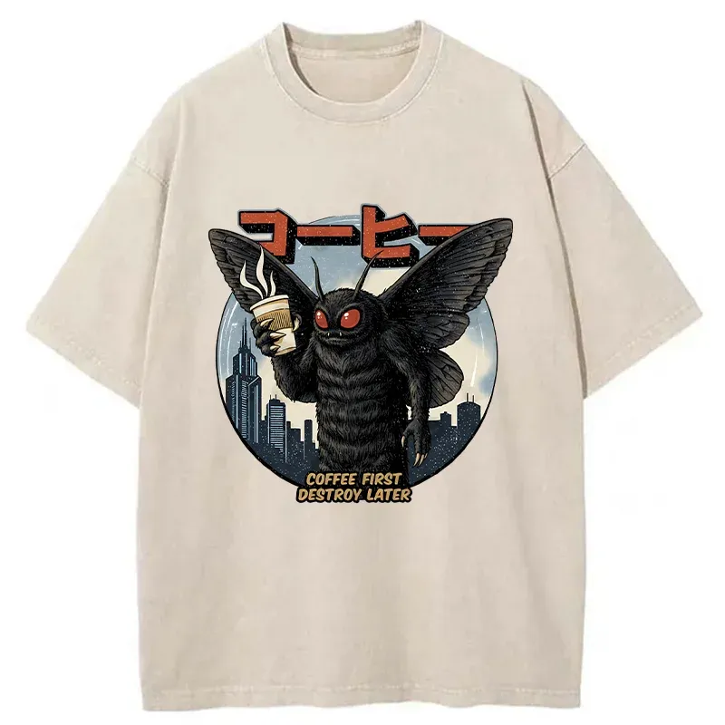 Tokyo-Tiger Mothman Coffee Washed T-Shirt