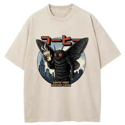 Tokyo-Tiger Mothman Coffee Washed T-Shirt