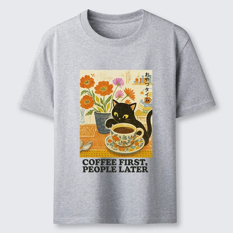 Tokyo-Tiger Kitten Drinks Coffee First Classic T-Shirt