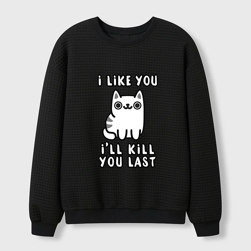 Tokyo-Tiger Cats And Humans Have A Love-hate Relationship Waffle Sweatshirt
