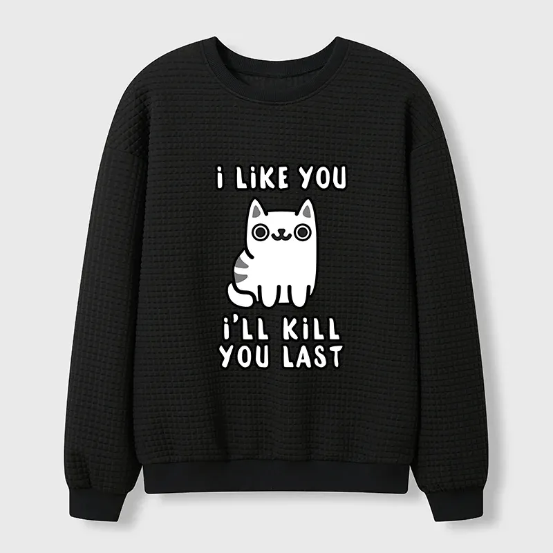 Tokyo-Tiger Cats And Humans Have A Love-hate Relationship Waffle Sweatshirt