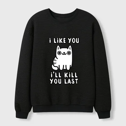 Tokyo-Tiger Cats And Humans Have A Love-hate Relationship Waffle Sweatshirt