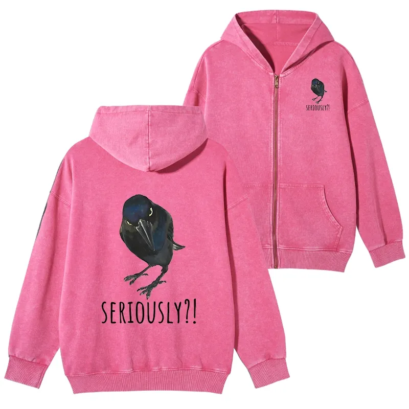 Tokyo-Tiger Raven's Question Washed Zip Hoodie