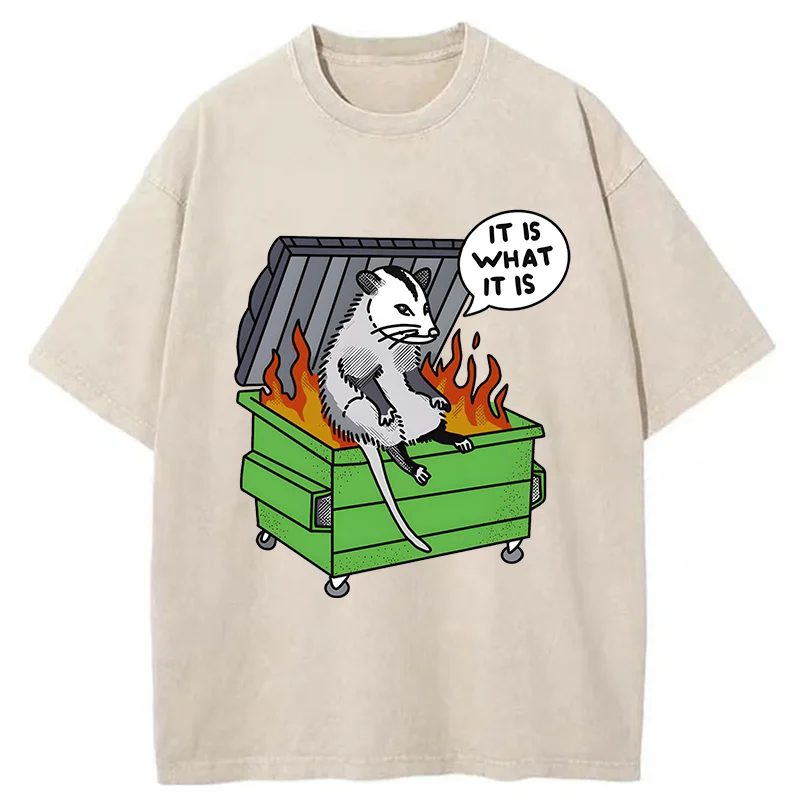 Tokyo-Tiger Possum Thinking On The Edge Of Danger Washed T-Shirt