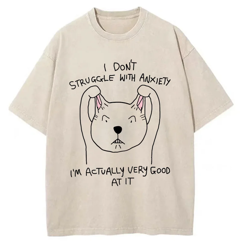 Tokyo-Tiger Cats Without Anxiety Washed T-Shirt