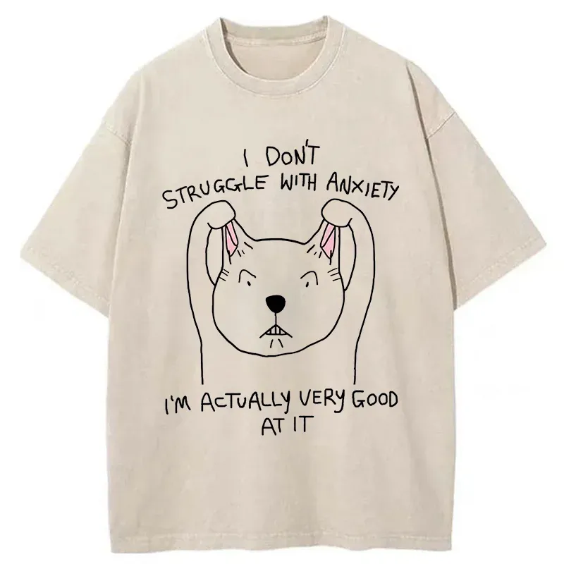 Tokyo-Tiger Cats Without Anxiety Washed T-Shirt