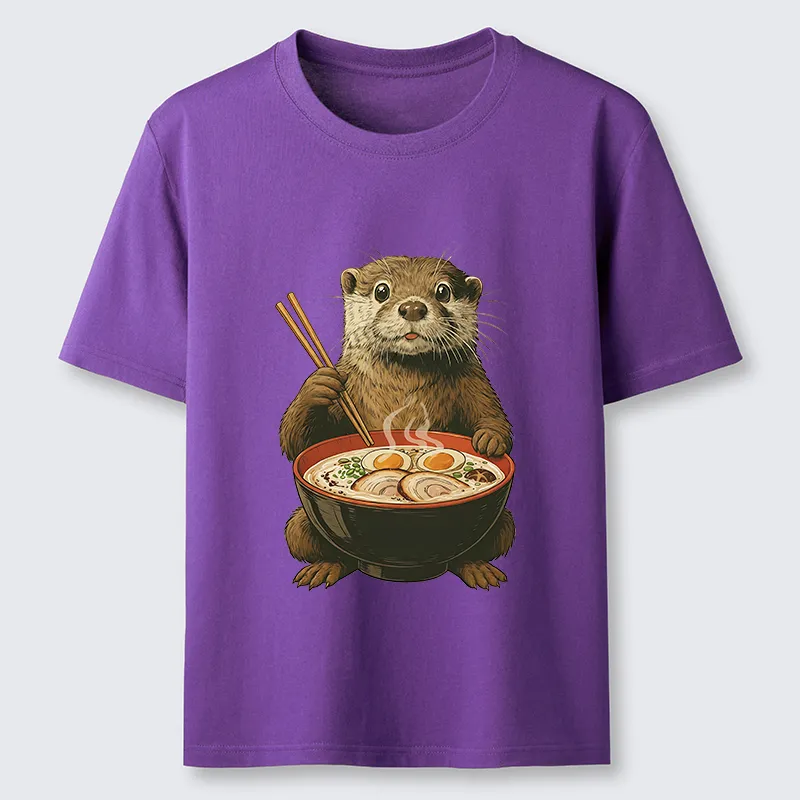 Tokyo-Tiger Japanese Otter Eating Ramen Classic T-Shirt