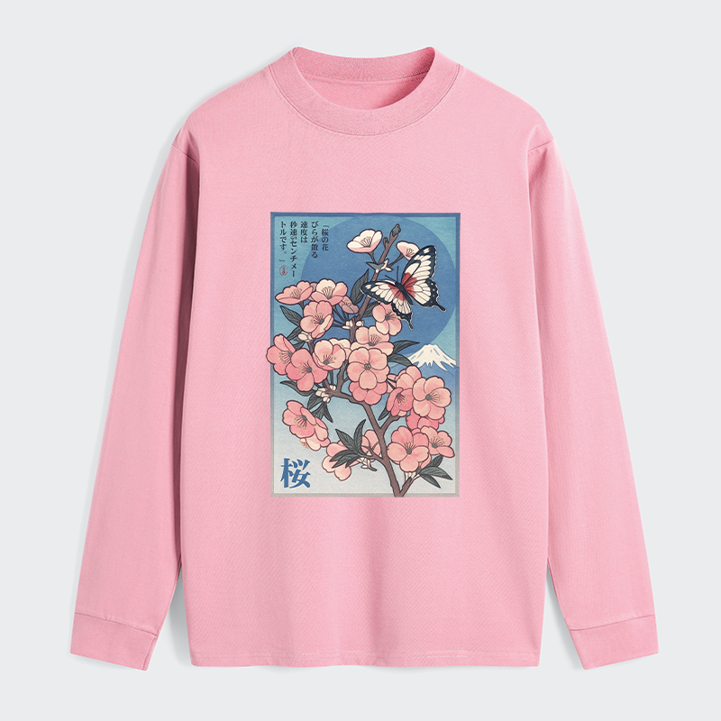 Tokyo-Tiger Ukiyoe Japanese Cherry blossoms Poster Classic Long Sleeve T-Shirt