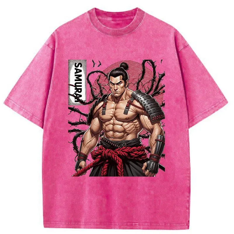 Tokyo-Tiger Strong Japanese Samurai Washed T-Shirt
