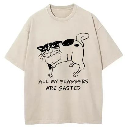 Tokyo-Tiger Surprised Cat Washed T-Shirt