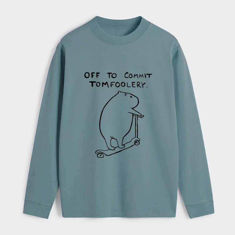 Tokyo-Tiger Capybara Is Ready To Do Something Bad Classic Long Sleeve T-Shirt