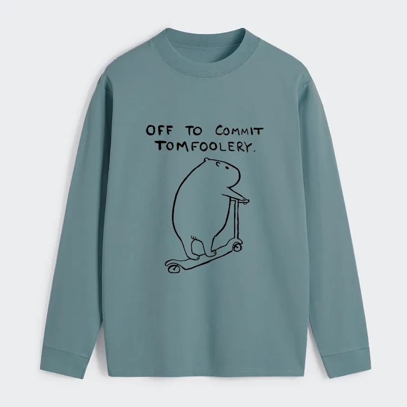 Tokyo-Tiger Capybara Is Ready To Do Something Bad Classic Long Sleeve T-Shirt