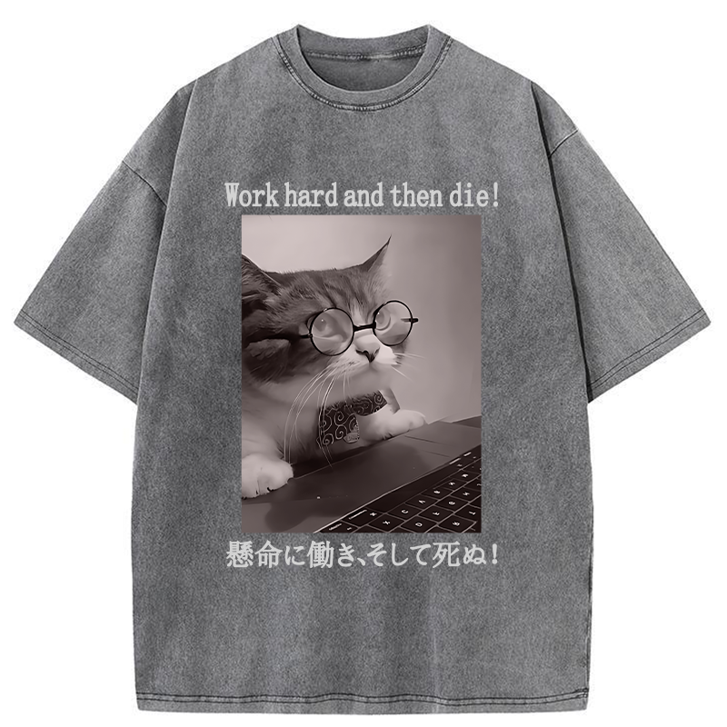 Tokyo-Tiger Work Hard And Then Die Washed T-Shirt