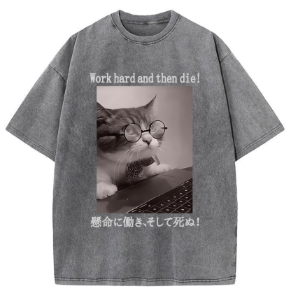 Tokyo-Tiger Work Hard And Then Die Washed T-Shirt