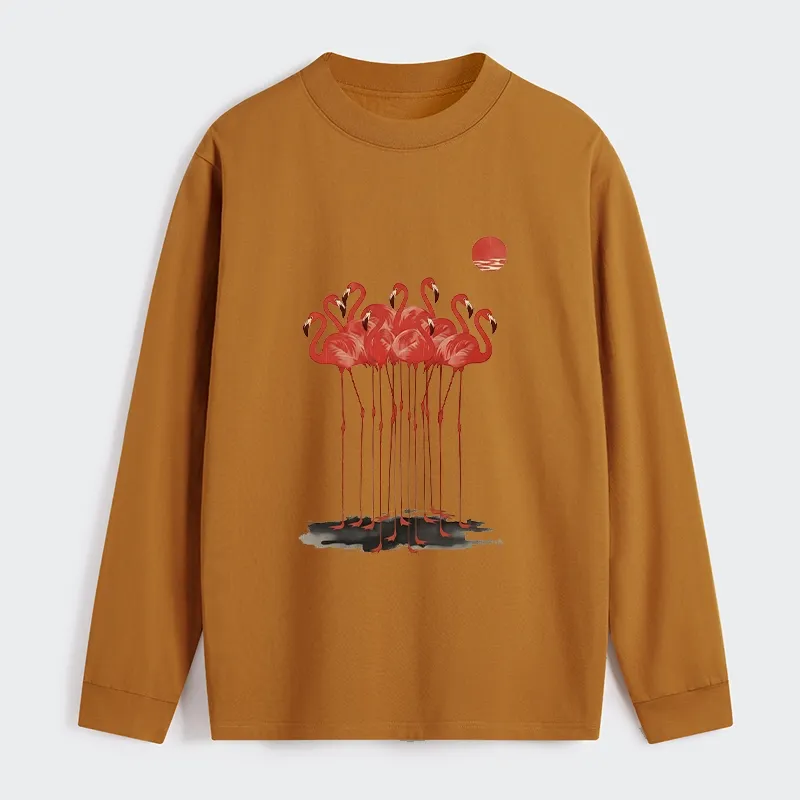 Tokyo-Tiger Flamingos at Dusk Classic Long Sleeve T-Shirt