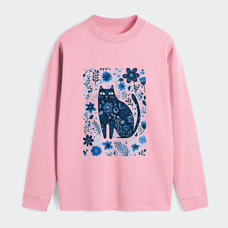 Tokyo-Tiger A Cat Among Flowers Classic Long Sleeve T-Shirt